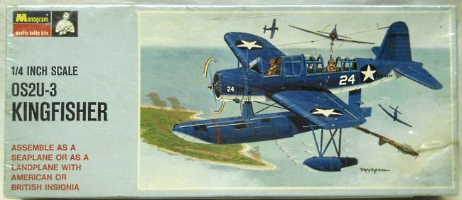 Monogram 1/48 OS2U-3 Kingfisher - RAF Or US Navy - Blue Box Issue - (OS2U3), PA135-150 plastic model kit